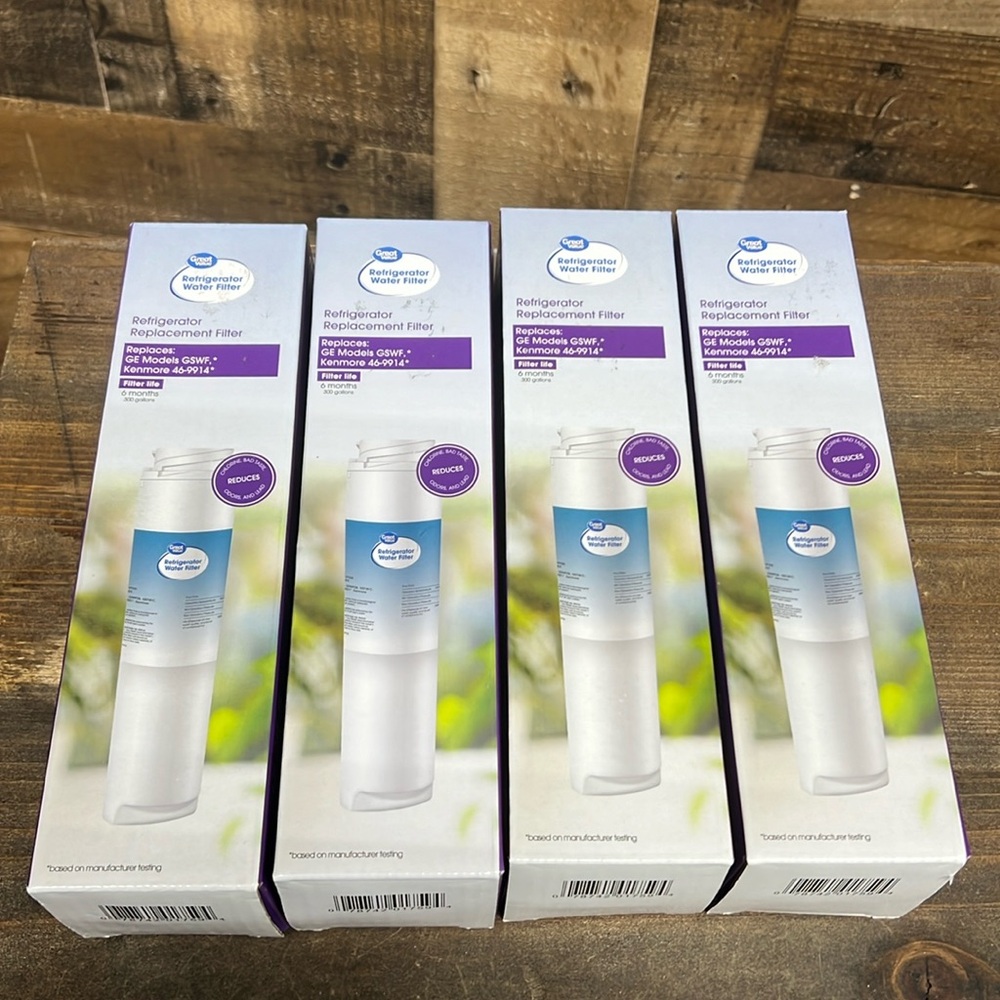 Great Value GE GSWF, Kenmore 46-9914 Fridge Water Filter Replacement Bundle of 4